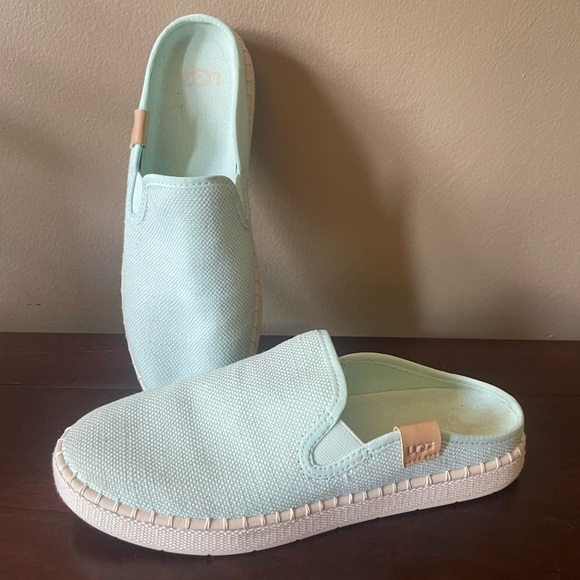 UGG Delu Slip on Sneaker Sky Blue Canvas Flat Espadrille Shoes  sz 8 NEW - Picture 2 of 5